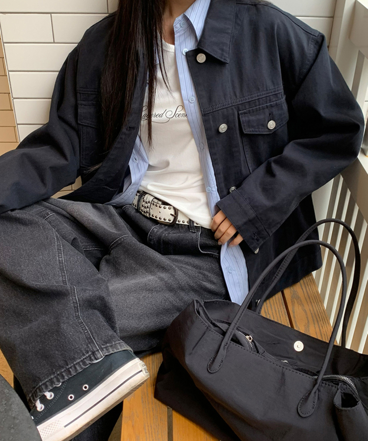 コットンオーバーフィットジャケット NAVY