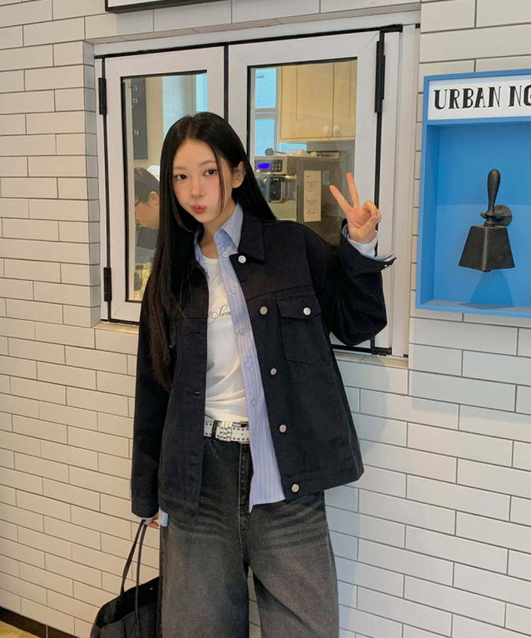 コットンオーバーフィットジャケット NAVY