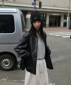 オーバーフィットレザージャケット BLACK