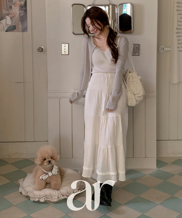 （華奢見えシルエット／MDおすすめ♥）リブ 長袖カーディガン GRAY