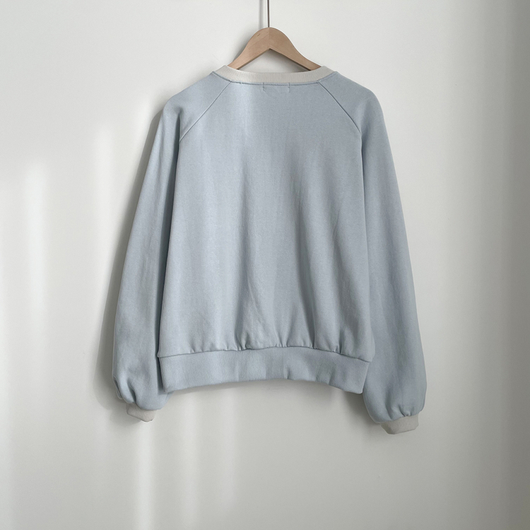 배색 버튼 나그랑 박시핏 벌룬 맨투맨 긴팔티셔츠 봄신상 봄맨투맨 봄옷