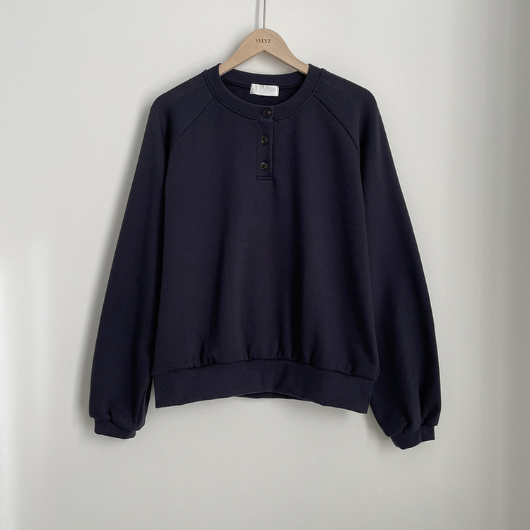 배색 버튼 나그랑 박시핏 벌룬 맨투맨 긴팔티셔츠 봄신상 봄맨투맨 봄옷