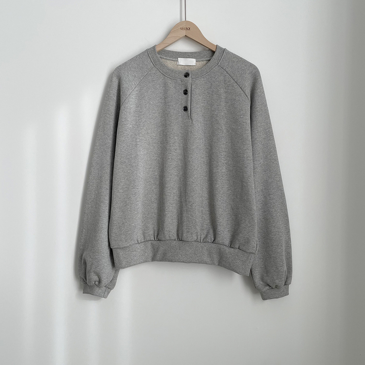 배색 버튼 나그랑 박시핏 벌룬 맨투맨 긴팔티셔츠 봄신상 봄맨투맨 봄옷