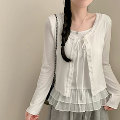 キャミソールレースカーディガン WHITE