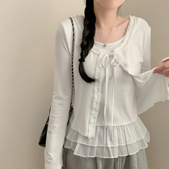 キャミソールレースカーディガン WHITE