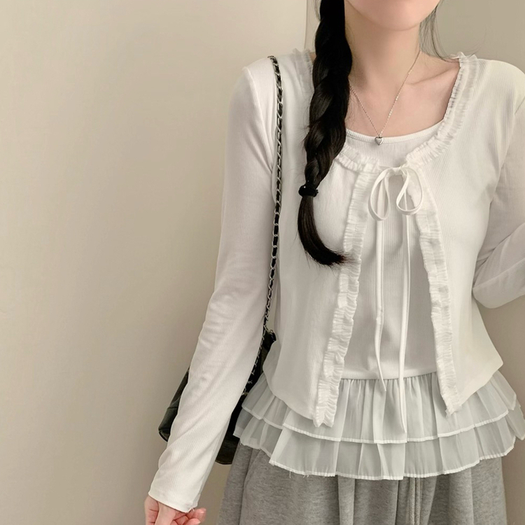 キャミソールレースカーディガン WHITE