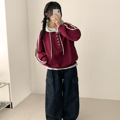 スナップボタンバイカラーラインフード WINE