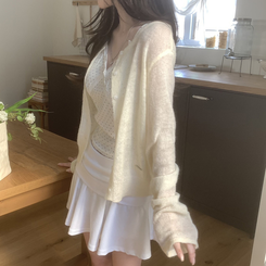 ウールラウンドペンダントカーディガン(6color) CREAM