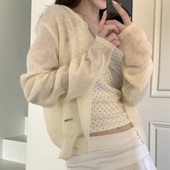 ウールラウンドペンダントカーディガン(6color) CREAM