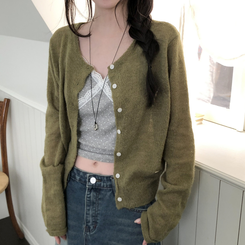 ウールラウンドペンダントカーディガン(6color) KHAKI