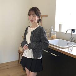 ウールラウンドペンダントカーディガン(6color) CHARCOAL