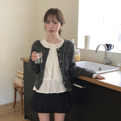 ウールラウンドペンダントカーディガン(6color) CHARCOAL