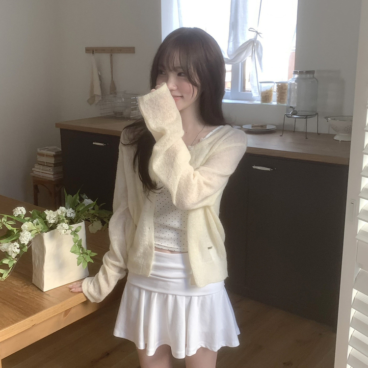 ウールラウンドペンダントカーディガン(6color) CREAM