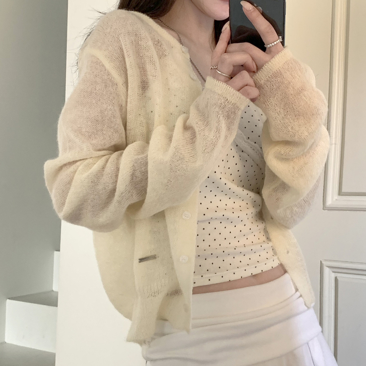 ウールラウンドペンダントカーディガン(6color) CREAM