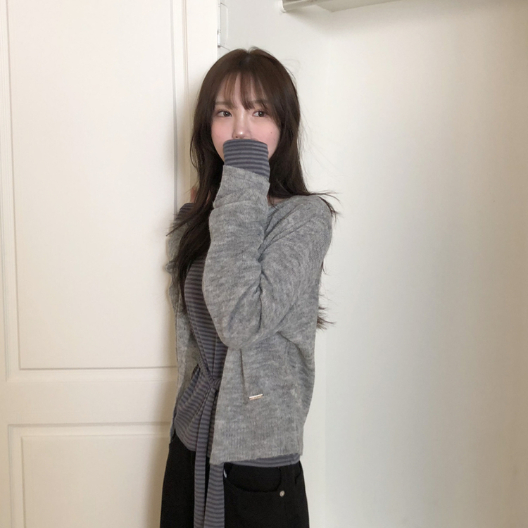 ウールラウンドペンダントカーディガン(6color) GREY