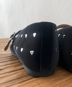 ハートベロアメリージェーンシューズ