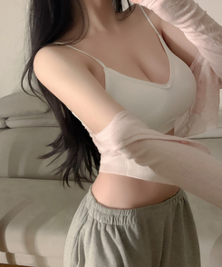 【カップ付き】3cmパッドインナーブラトップ(6color) WHITE