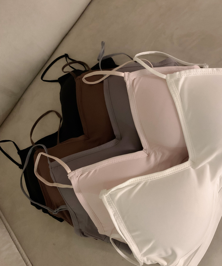 【カップ付き】3cmパッドインナーブラトップ(6color)