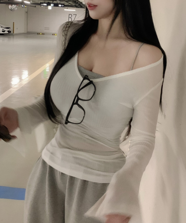 【カップ付き】サイドボリュームキャミソール(5color) GREY