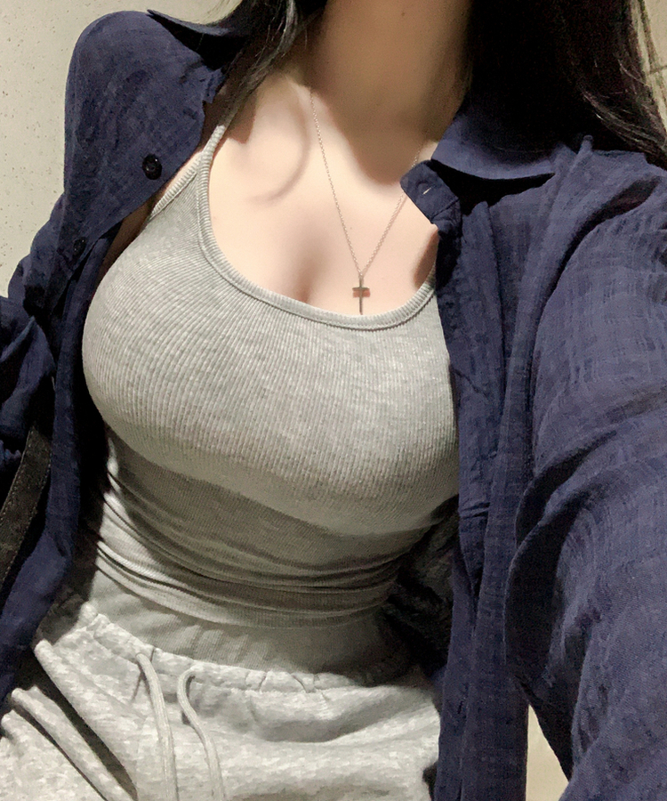 ルーズフィットカジュアルチェックシャツ DEEP BLUE