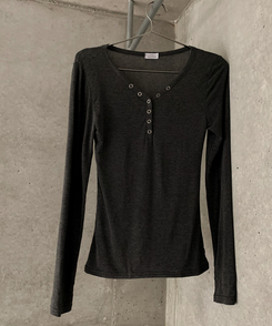 テンセルトトスナップロングスリーブ(5color)