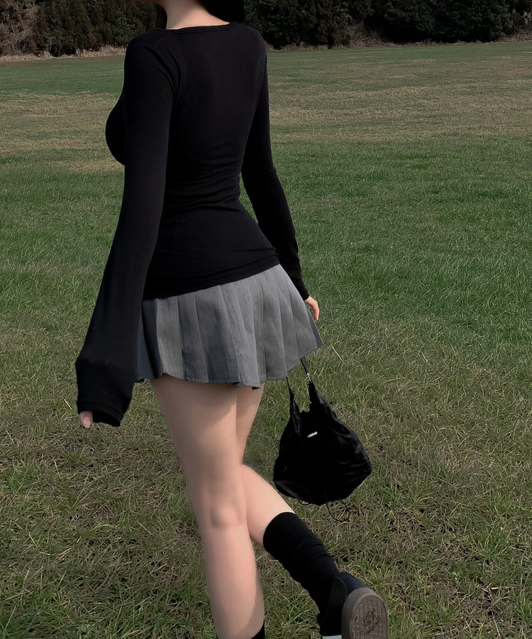 テンセルトトスナップロングスリーブ(5color) BLACK