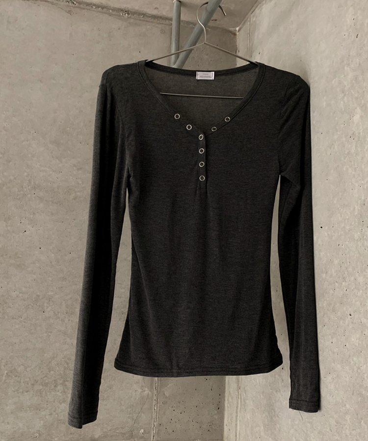 テンセルトトスナップロングスリーブ(5color)