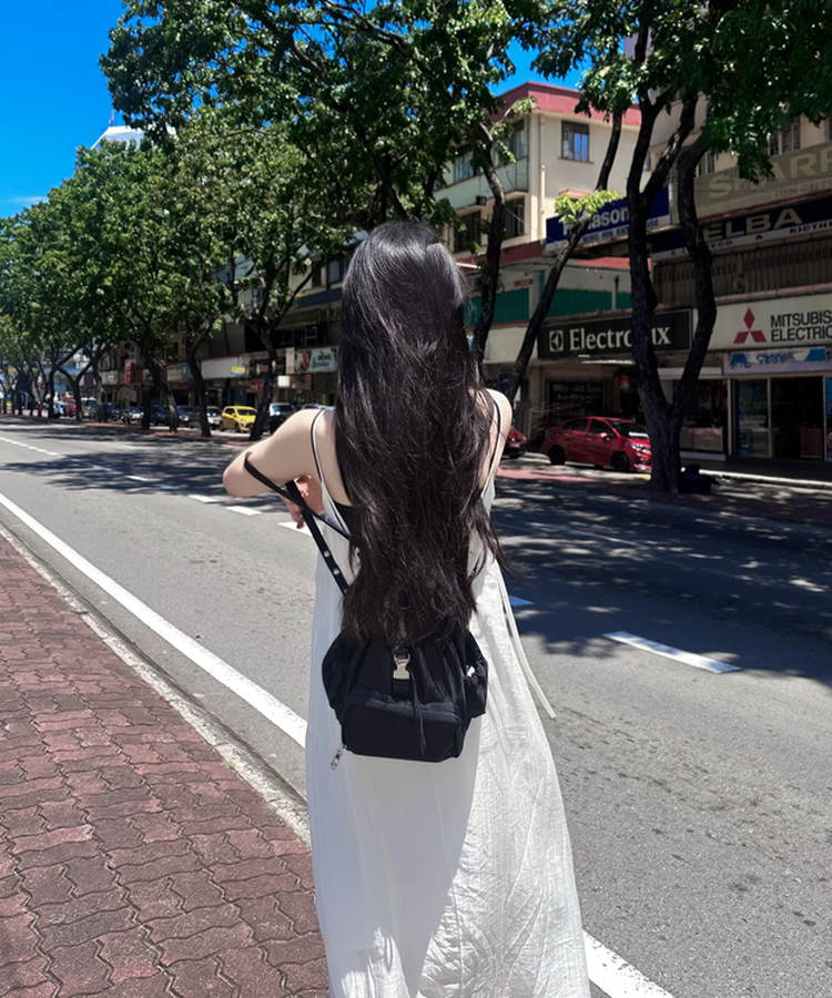 ナイロンバックルポケットバックパック BLACK