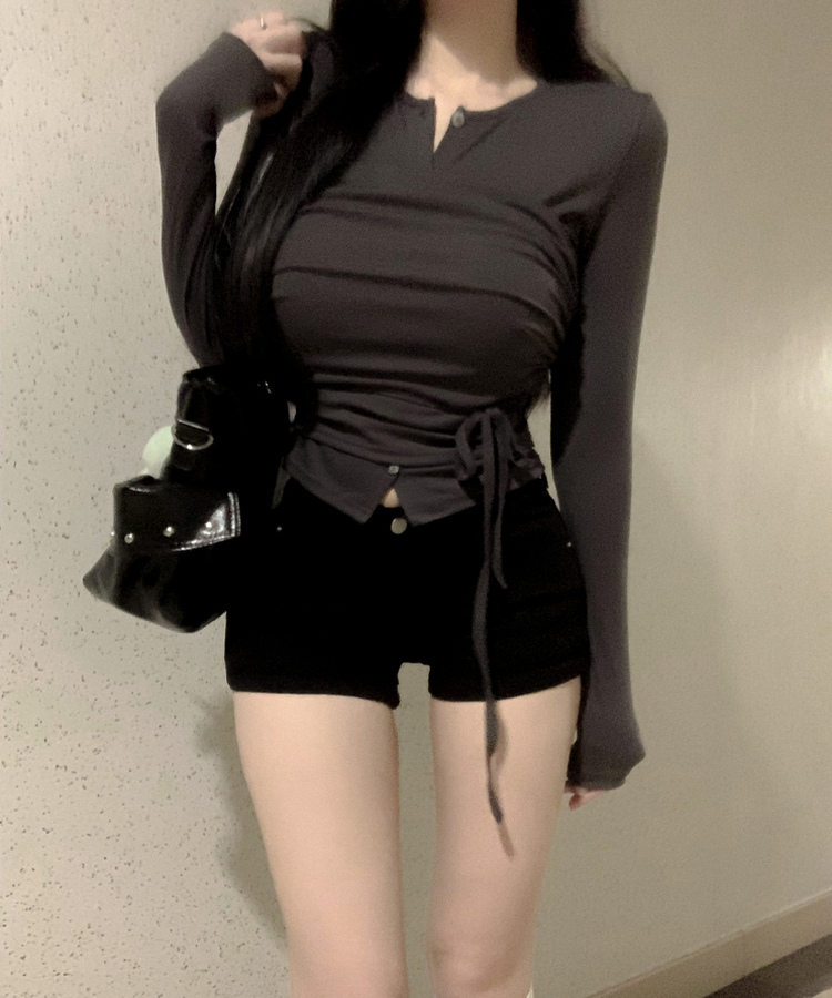 간절기추천 셔링 스트랩 튜브탑 뷔스티에 나시탑 버튼 단추 가디건 세트 먹색