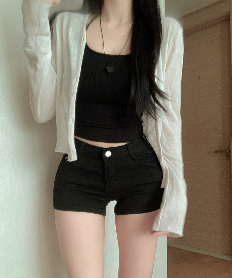 リネンセミクロップカーディガン(6color) IVORY