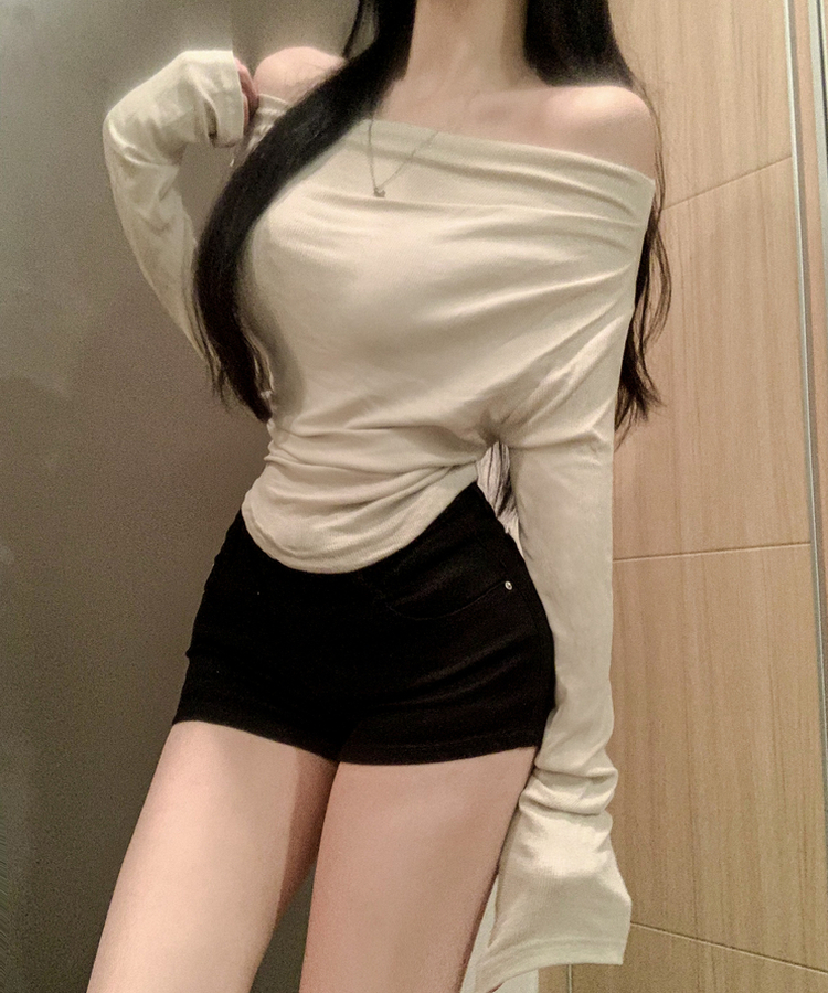 ワンオフドレープシアリング長袖Tシャツ(6color) BEIGE