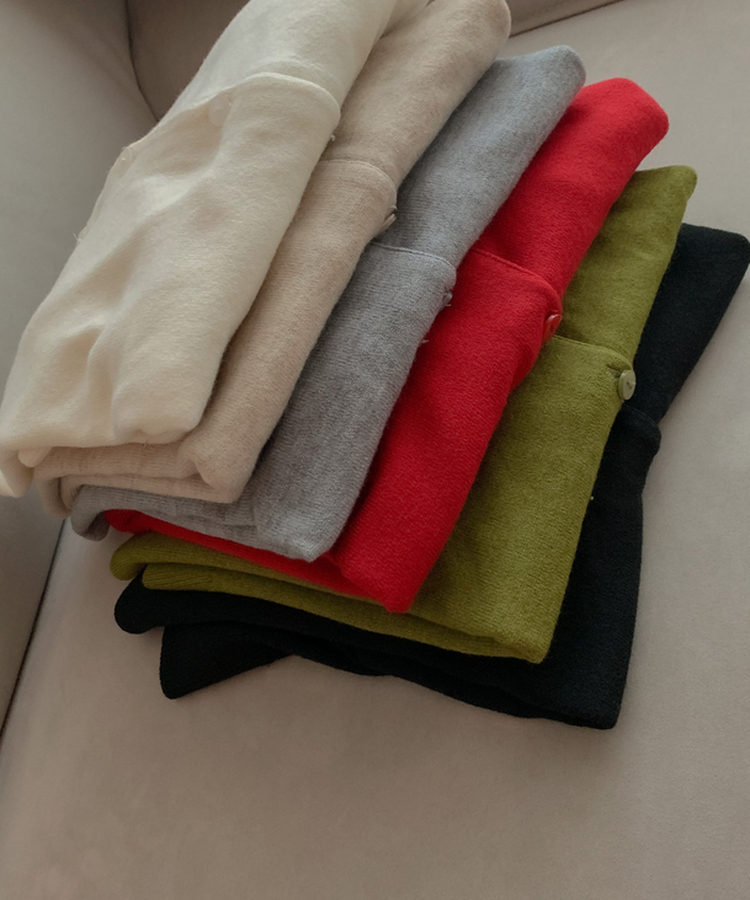 ベーシックニットボタンカーディガン(6color)