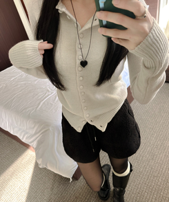 コットンキャンディニットカーディガン LIGHT GRAY