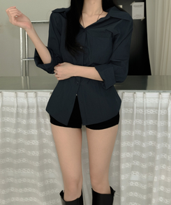 スプリングオフショルダーシャツ NAVY