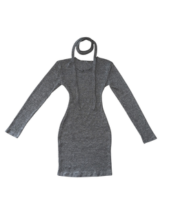 【タイ付き】リボンニットミニワンピース