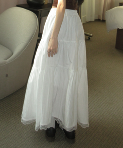 フェアリーフリルロングマキシスカート WHITE