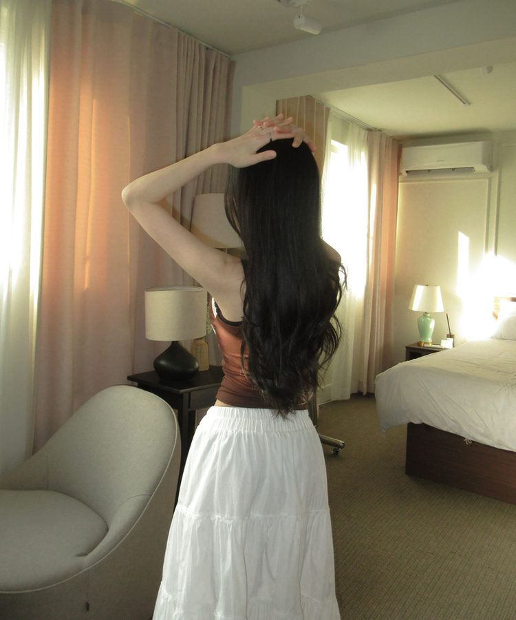 フェアリーフリルロングマキシスカート WHITE