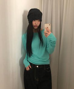 スリム無地ベーシック長袖Tシャツ(5color) MINT