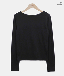 スリム無地ベーシック長袖Tシャツ(5color)