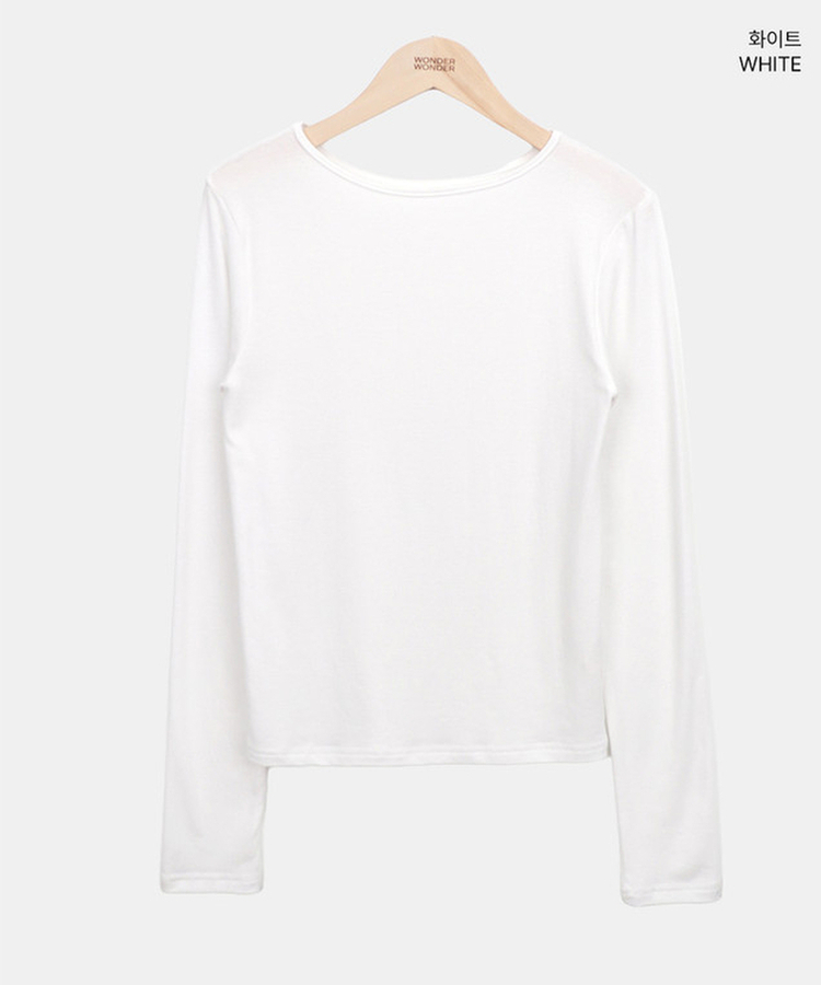 スリム無地ベーシック長袖Tシャツ(5color)