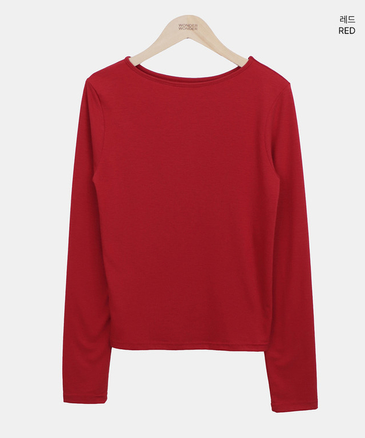 スリム無地ベーシック長袖Tシャツ(5color)