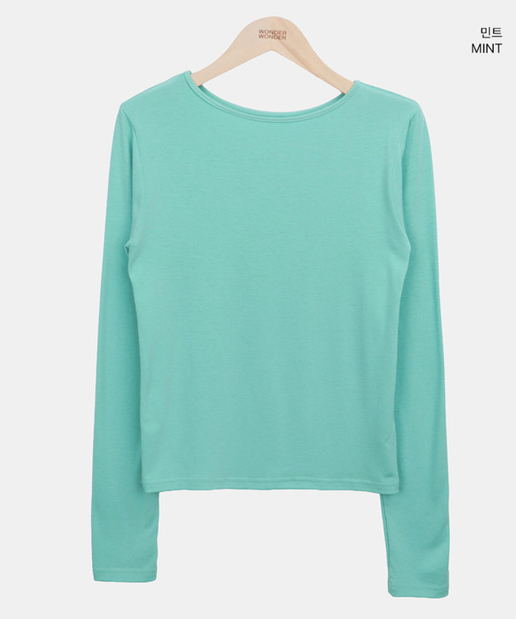 スリム無地ベーシック長袖Tシャツ(5color)