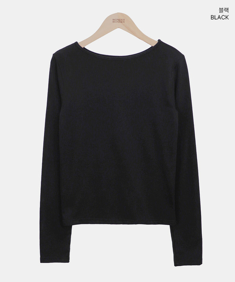 スリム無地ベーシック長袖Tシャツ(5color)