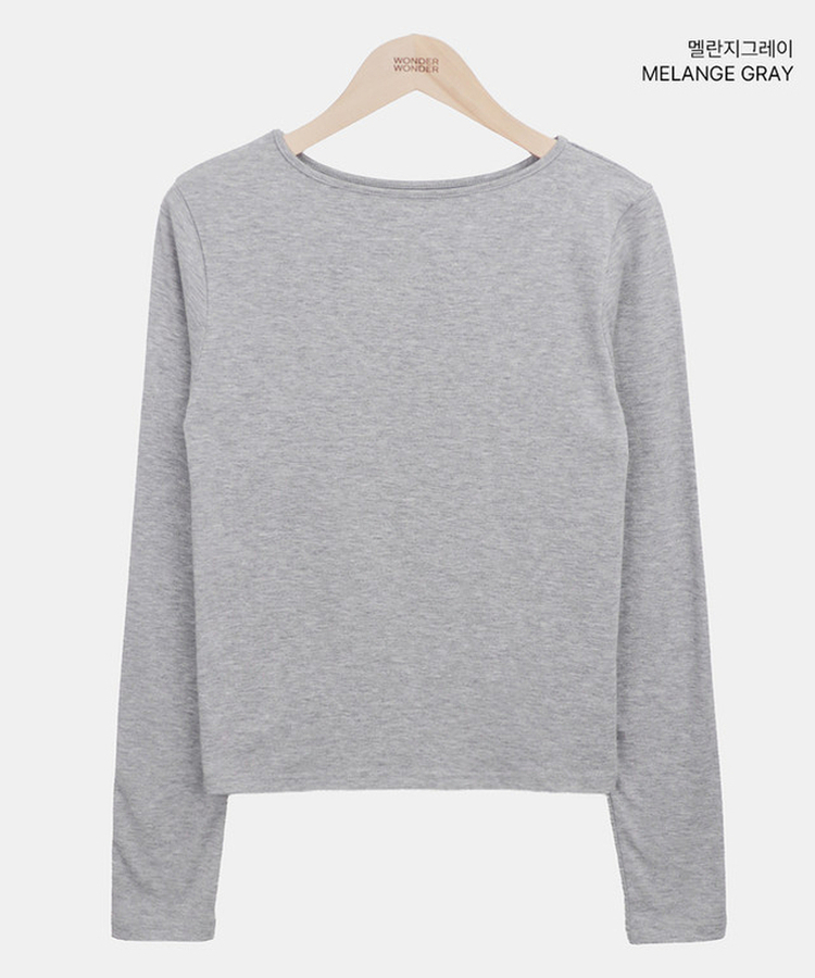 スリム無地ベーシック長袖Tシャツ(5color)