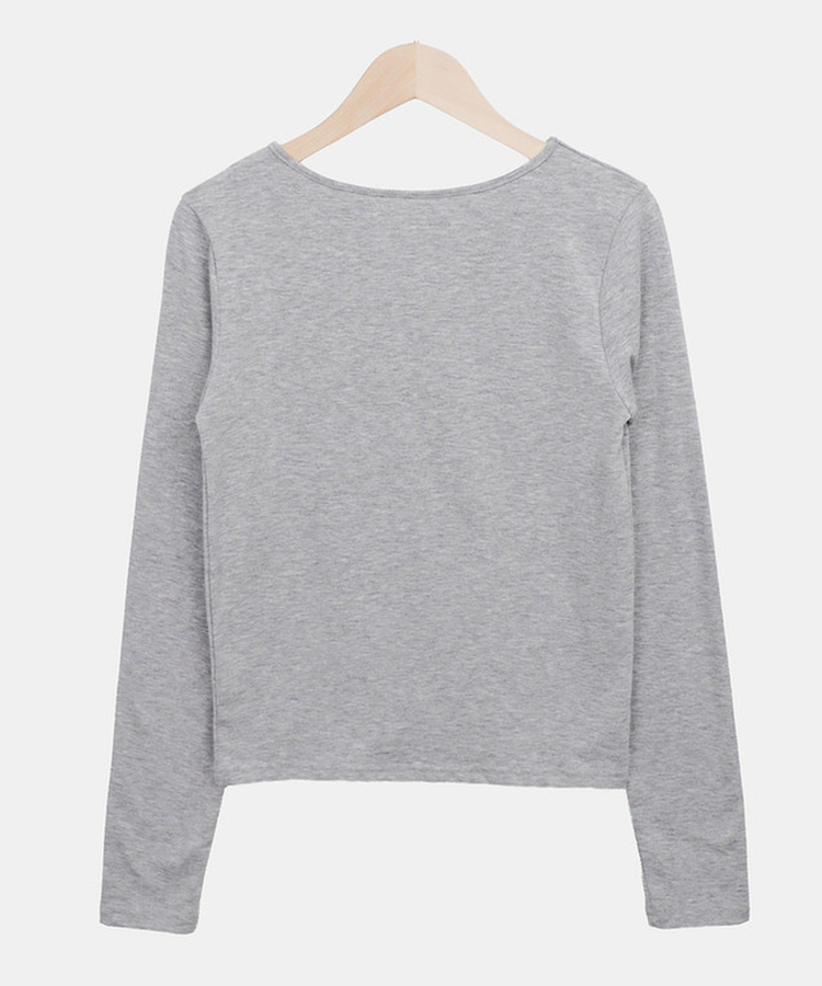 スリム無地ベーシック長袖Tシャツ(5color)