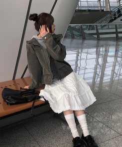 フリルティアードミディスカート WHITE