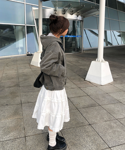 フリルティアードミディスカート WHITE