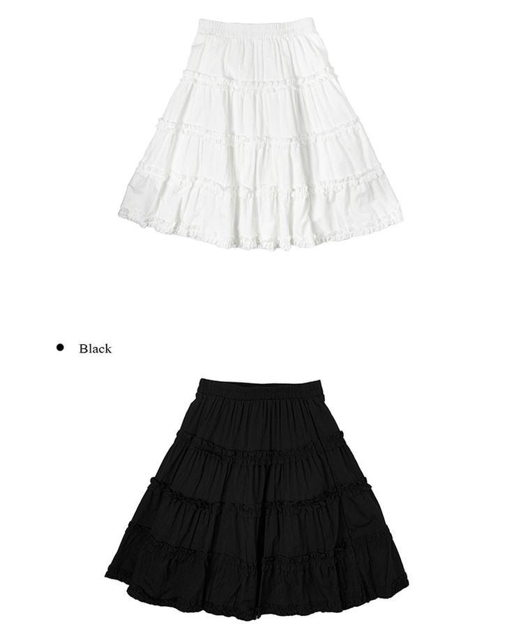 フリルティアードミディスカート