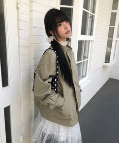 ハイネックビンテージミリタリージャケット KHAKI