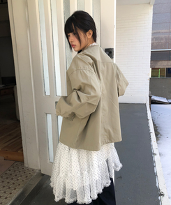 ハイネックビンテージミリタリージャケット KHAKI